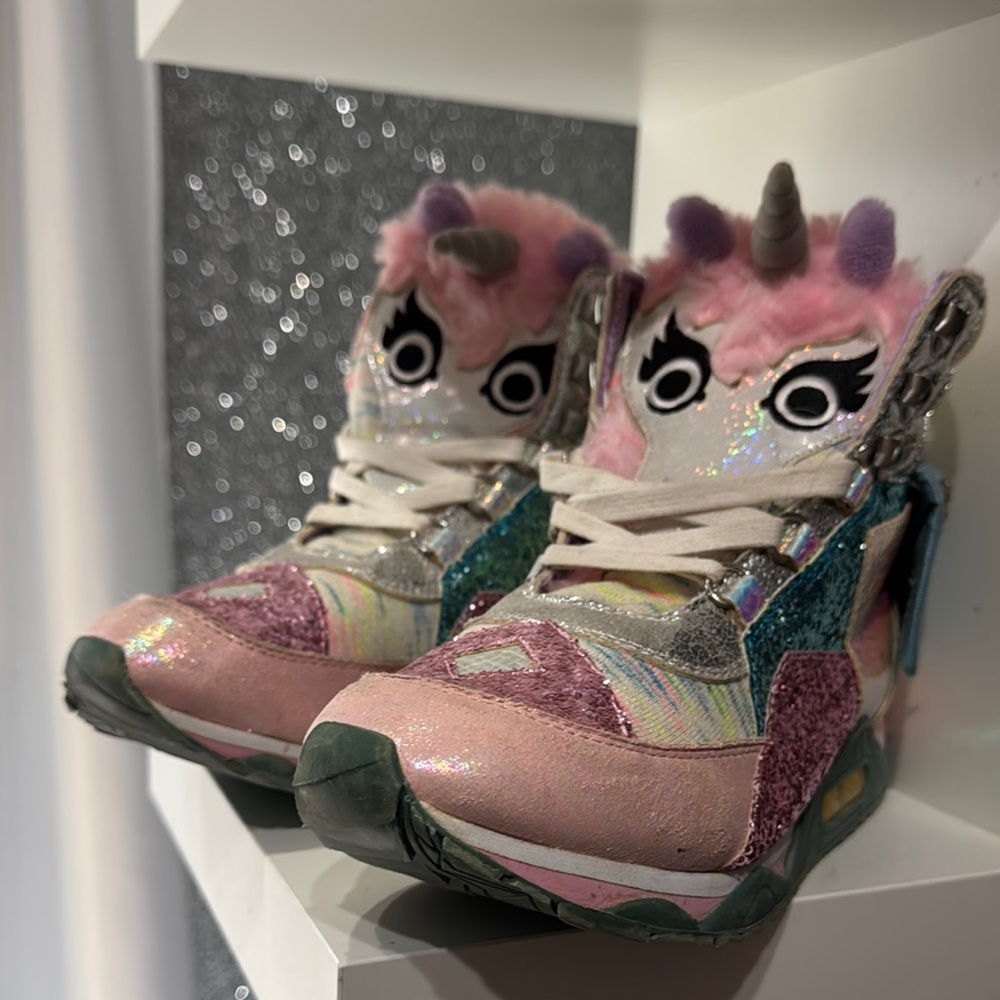 Dolls Kill Pink and Silver Unicorn Sneakers